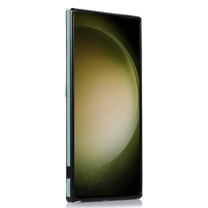 For Samsung Galaxy S23 Ultra Card Holder Phone Cover Kickstand PU Leather+TPU Case with Shoulder Strap