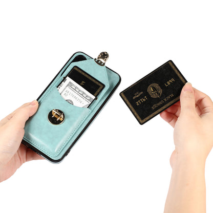 PU Leather+TPU Case for Samsung Galaxy S23 Card Holder Kickstand Phone Cover with Shoulder Strap