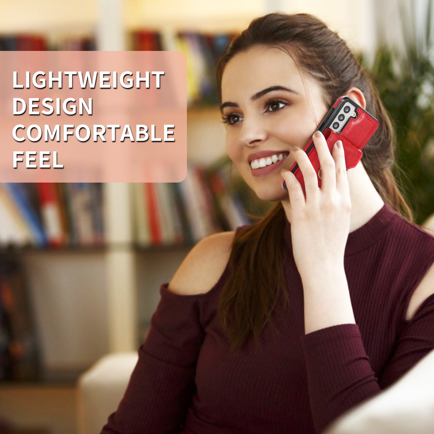 Card Holder Case for Samsung Galaxy S22+ 5G Kickstand PU Leather+TPU Phone Cover with Shoulder Strap