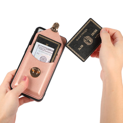 Card Holder Case for Samsung Galaxy S22+ 5G Kickstand PU Leather+TPU Phone Cover with Shoulder Strap