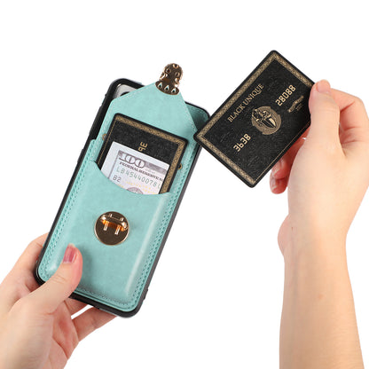 Card Holder Case for Samsung Galaxy S22+ 5G Kickstand PU Leather+TPU Phone Cover with Shoulder Strap