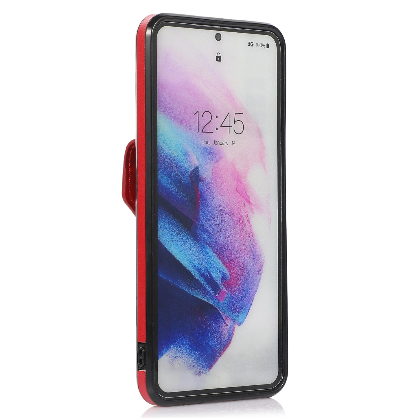 Scratch Proof Case for Samsung Galaxy S22 5G Card Holder Kickstand PU Leather+TPU Phone Cover