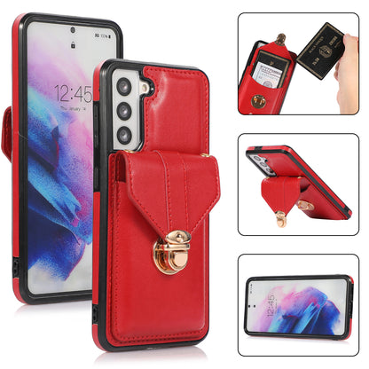 Scratch Proof Case for Samsung Galaxy S22 5G Card Holder Kickstand PU Leather+TPU Phone Cover