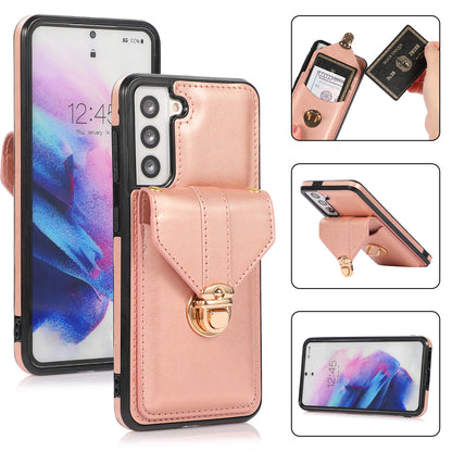 Scratch Proof Case for Samsung Galaxy S22 5G Card Holder Kickstand PU Leather+TPU Phone Cover