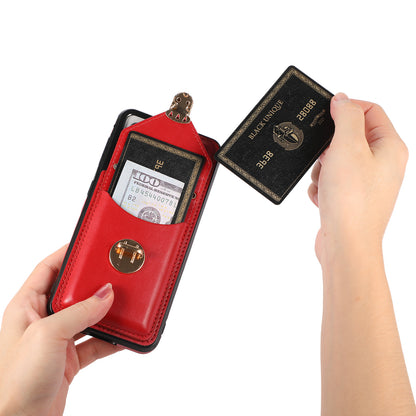 Anti-drop Case for Samsung Galaxy S21+ 5G Card Holder Kickstand PU Leather+TPU Phone Cover