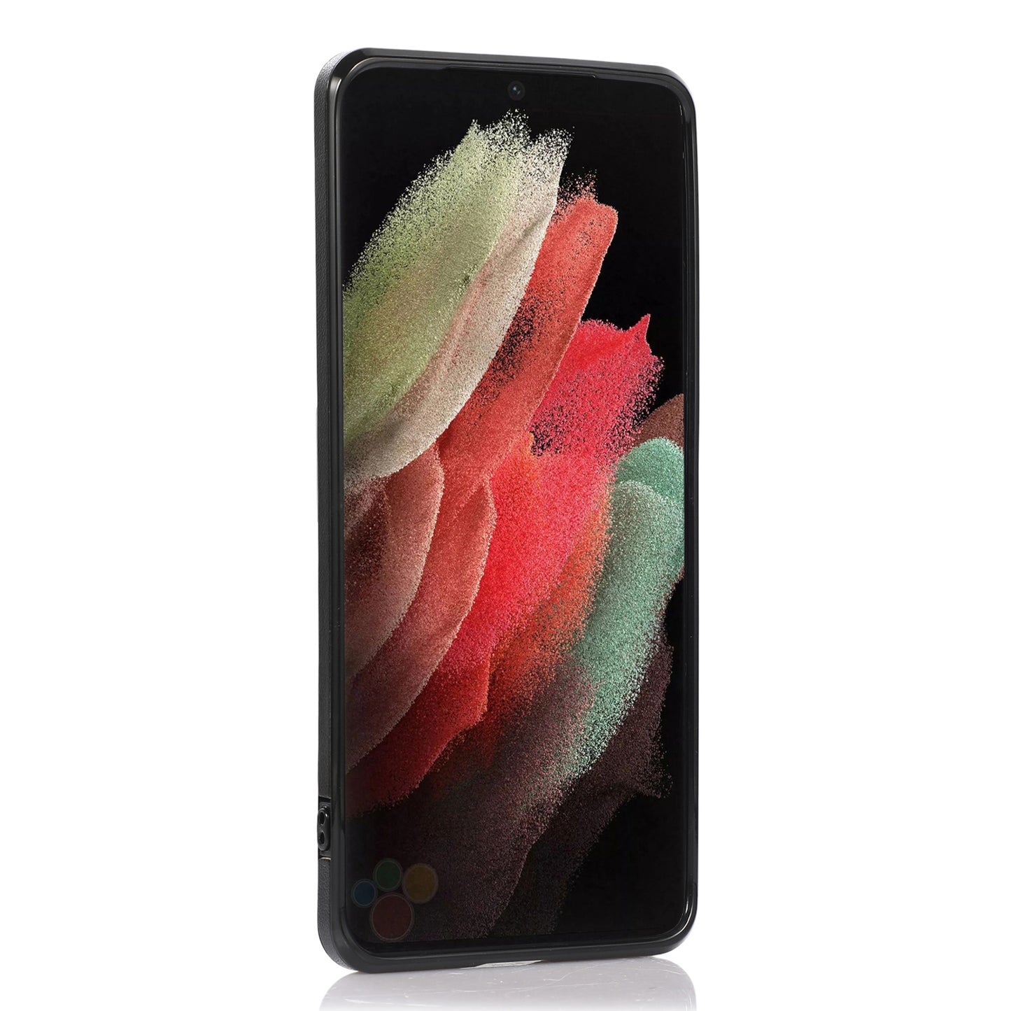 For Samsung Galaxy S21 Ultra 5G Card Holder Kickstand PU Leather+TPU Phone Cover with Shoulder Strap