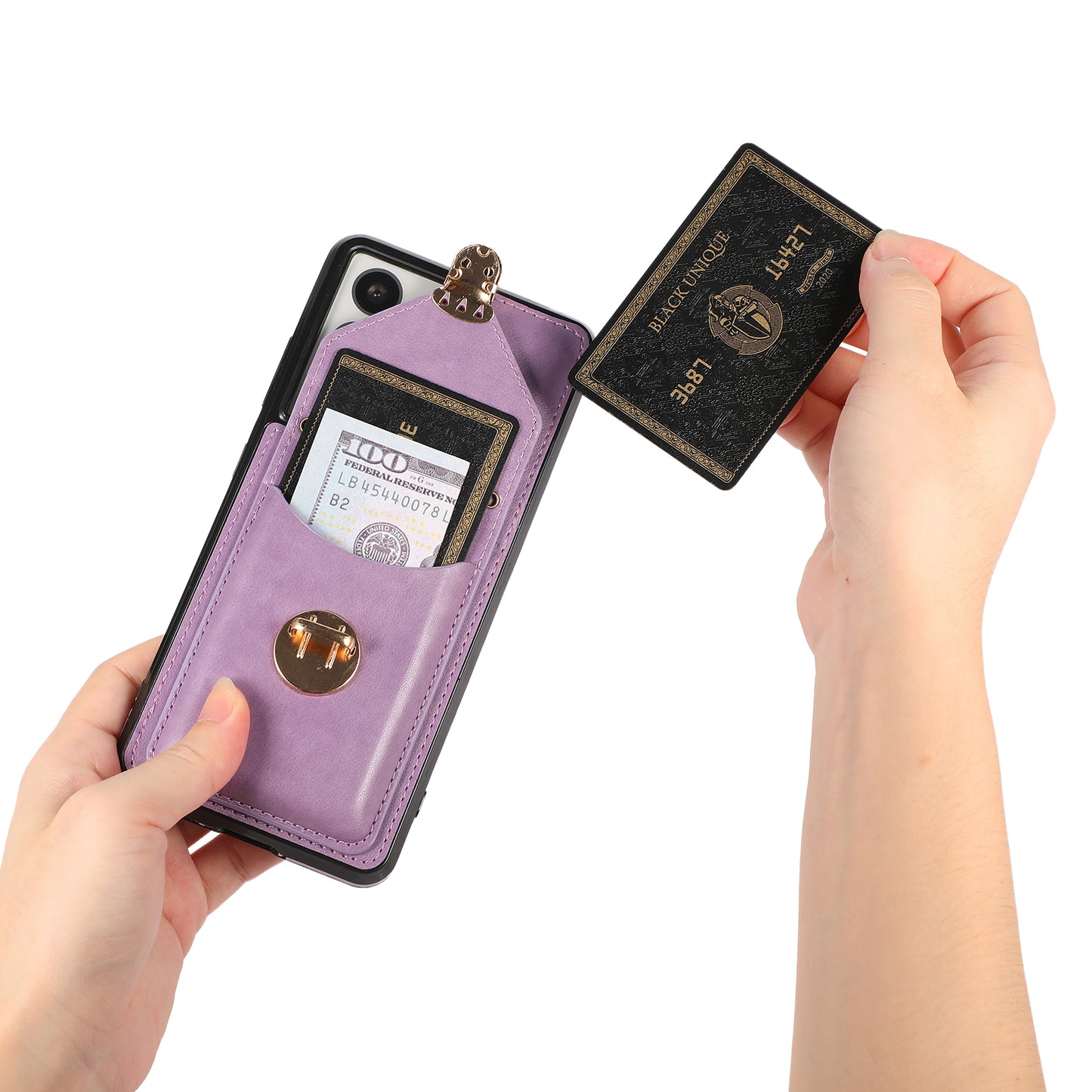 For Samsung Galaxy S21 Ultra 5G Card Holder Kickstand PU Leather+TPU Phone Cover with Shoulder Strap