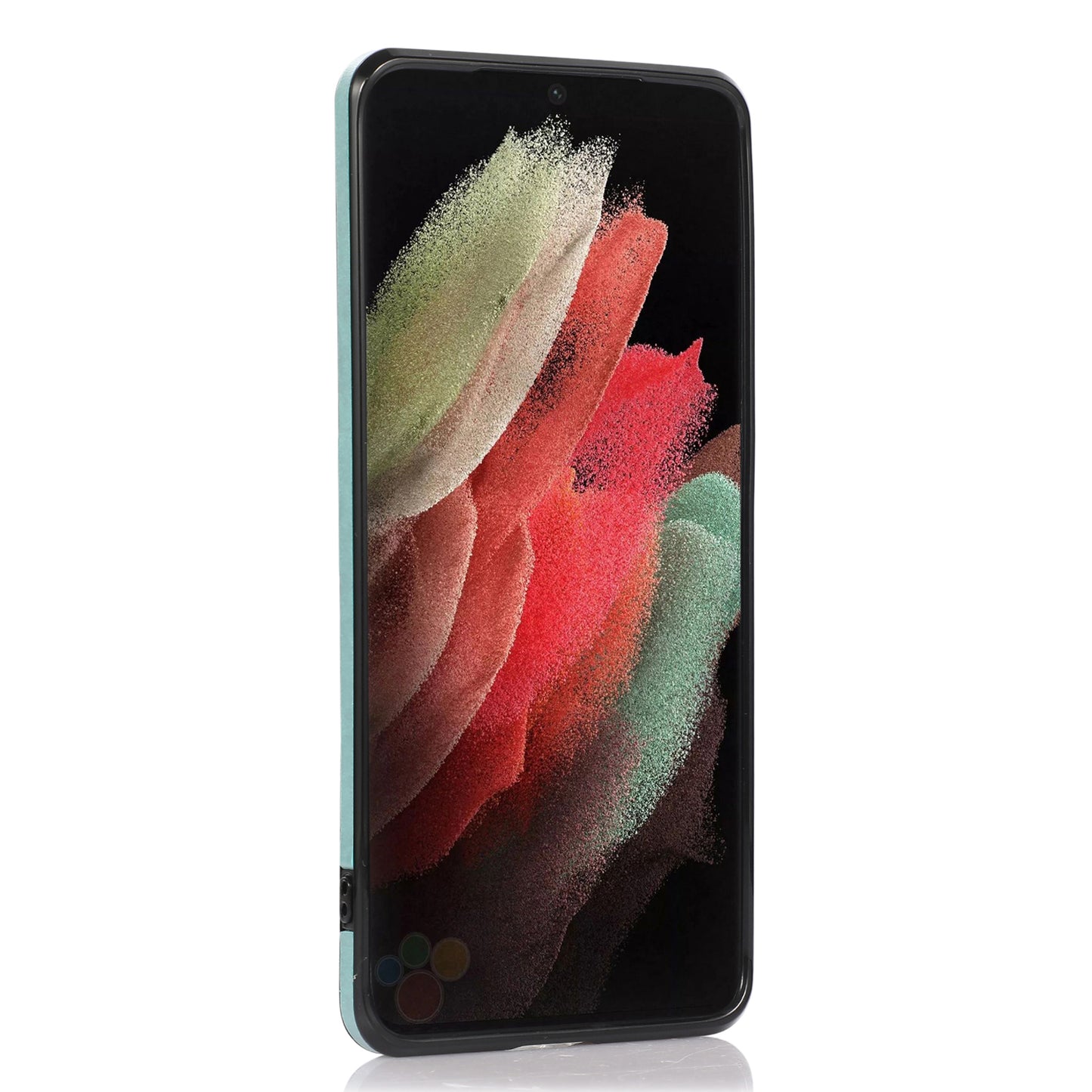 For Samsung Galaxy S21 Ultra 5G Card Holder Kickstand PU Leather+TPU Phone Cover with Shoulder Strap