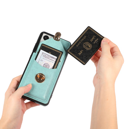 For Samsung Galaxy S21 Ultra 5G Card Holder Kickstand PU Leather+TPU Phone Cover with Shoulder Strap