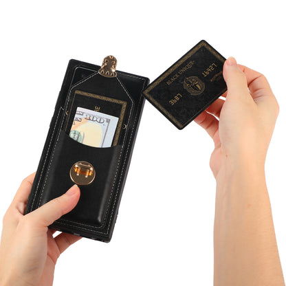 Back Case for Samsung Galaxy Note20 Ultra / Note20 Ultra 5G Card Holder PU Leather+TPU Phone Cover with Kickstand