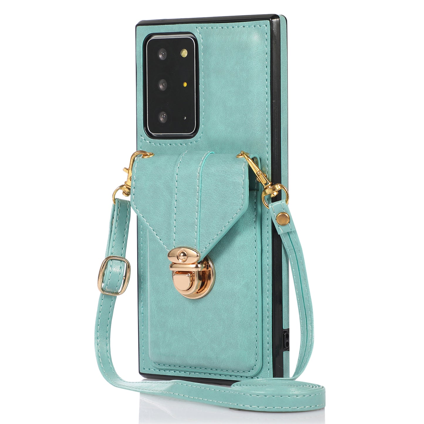 Back Case for Samsung Galaxy Note20 Ultra / Note20 Ultra 5G Card Holder PU Leather+TPU Phone Cover with Kickstand