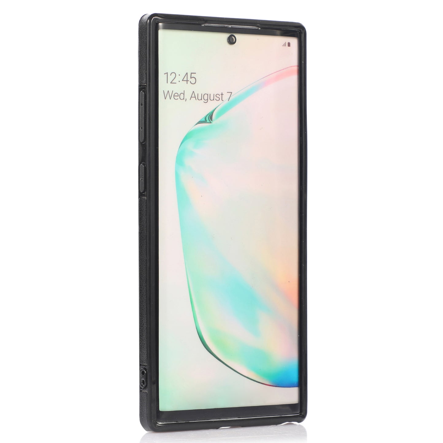 For Samsung Galaxy Note 10 Plus 5G Card Holder Back Case PU Leather+TPU Phone Cover with Kickstand
