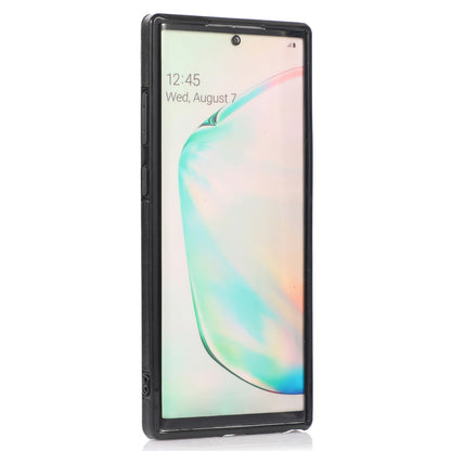 For Samsung Galaxy Note 10 Plus 5G Card Holder Back Case PU Leather+TPU Phone Cover with Kickstand