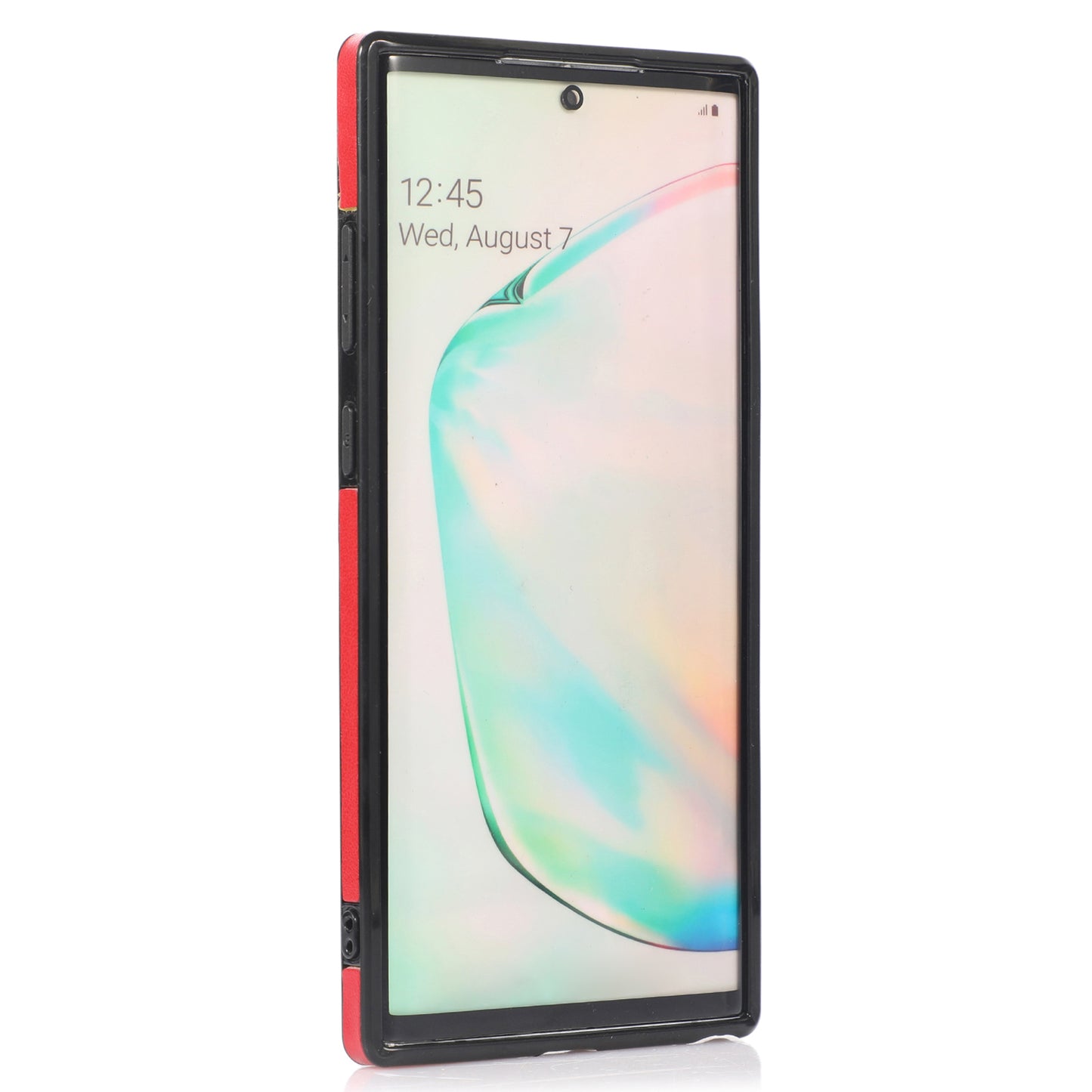 For Samsung Galaxy Note 10 Plus 5G Card Holder Back Case PU Leather+TPU Phone Cover with Kickstand