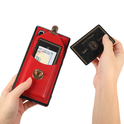 For Samsung Galaxy Note 10 Plus 5G Card Holder Back Case PU Leather+TPU Phone Cover with Kickstand