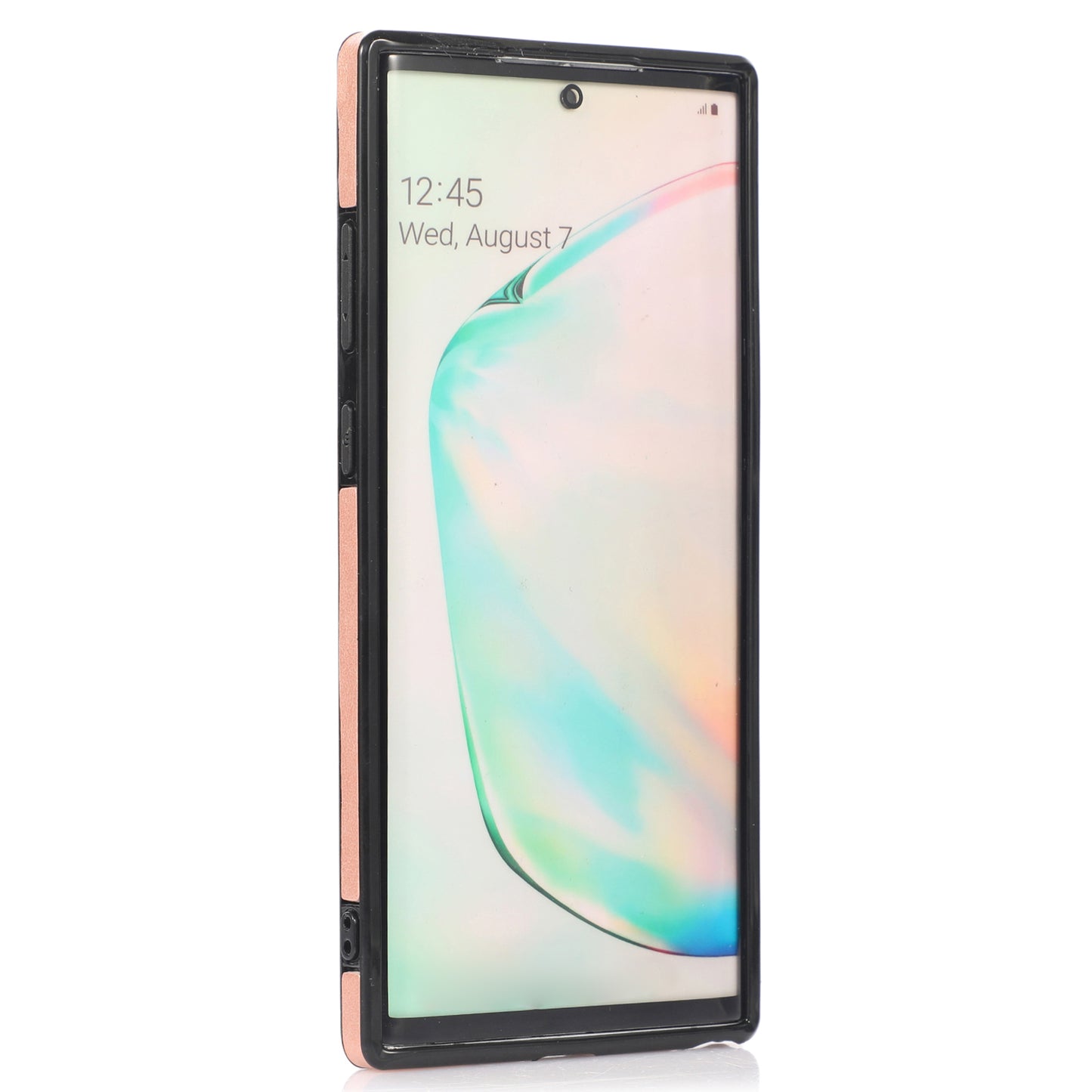 For Samsung Galaxy Note 10 Plus 5G Card Holder Back Case PU Leather+TPU Phone Cover with Kickstand