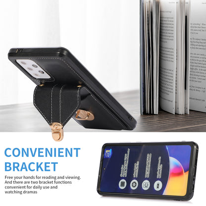 PU Leather+TPU Shell for Samsung Galaxy A72 4G / 5G Card Holder Back Case Phone Cover with Kickstand