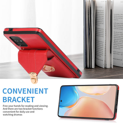 PU Leather+TPU Shell for Samsung Galaxy A71 4G SM-A715 Card Holder Back Case Kickstand Phone Cover