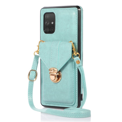For Samsung Galaxy A71 5G SM-A716 Card Holder Shell PU Leather+TPU Back Case Kickstand Phone Cover