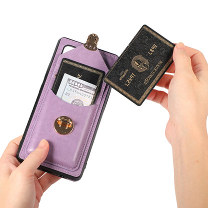 For Samsung Galaxy A71 5G SM-A716 Card Holder Shell PU Leather+TPU Back Case Kickstand Phone Cover