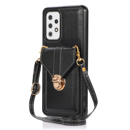 For Samsung Galaxy A53 5G Card Holder Anti-drop Shell PU Leather+TPU Back Case Kickstand Phone Cover