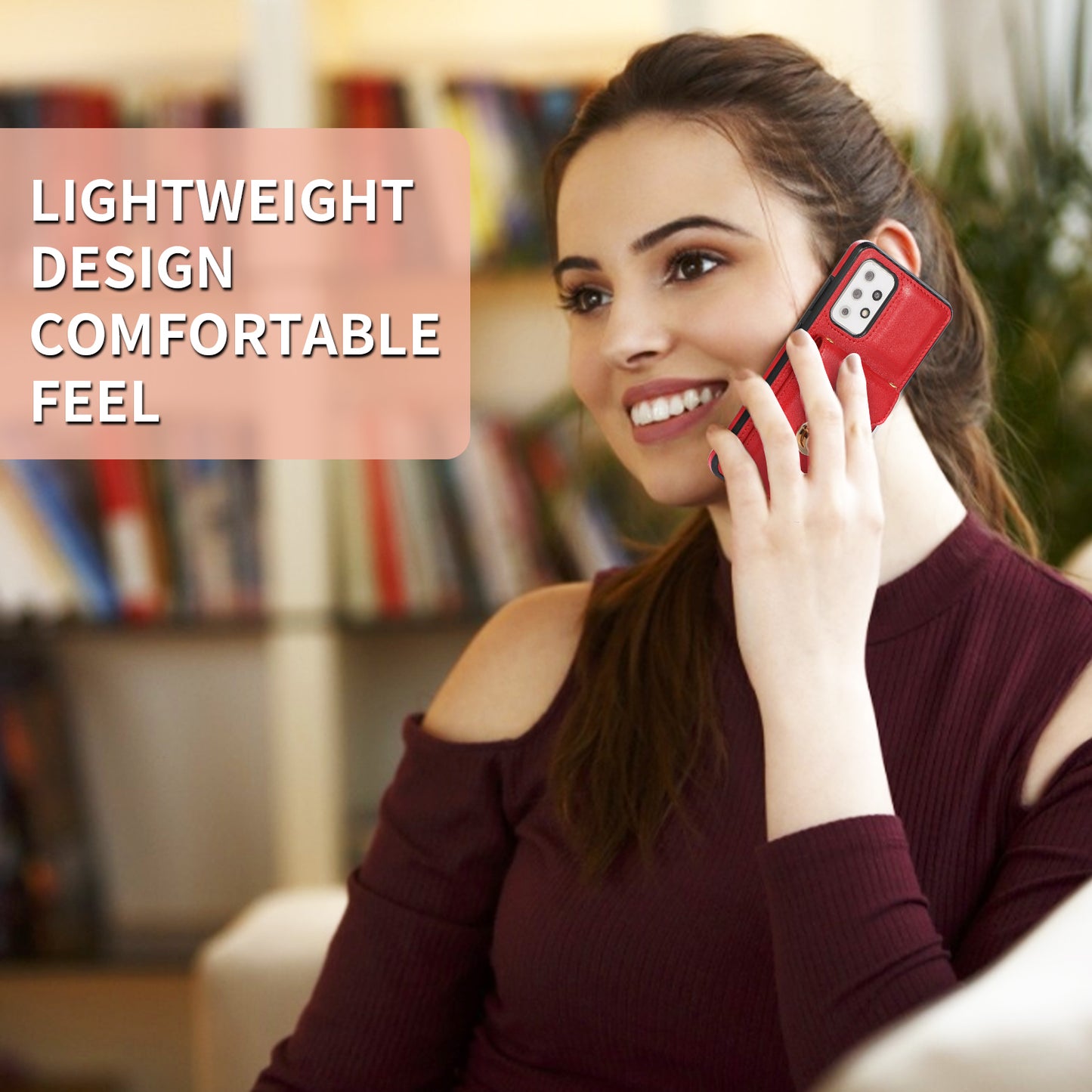 For Samsung Galaxy A53 5G Card Holder Anti-drop Shell PU Leather+TPU Back Case Kickstand Phone Cover