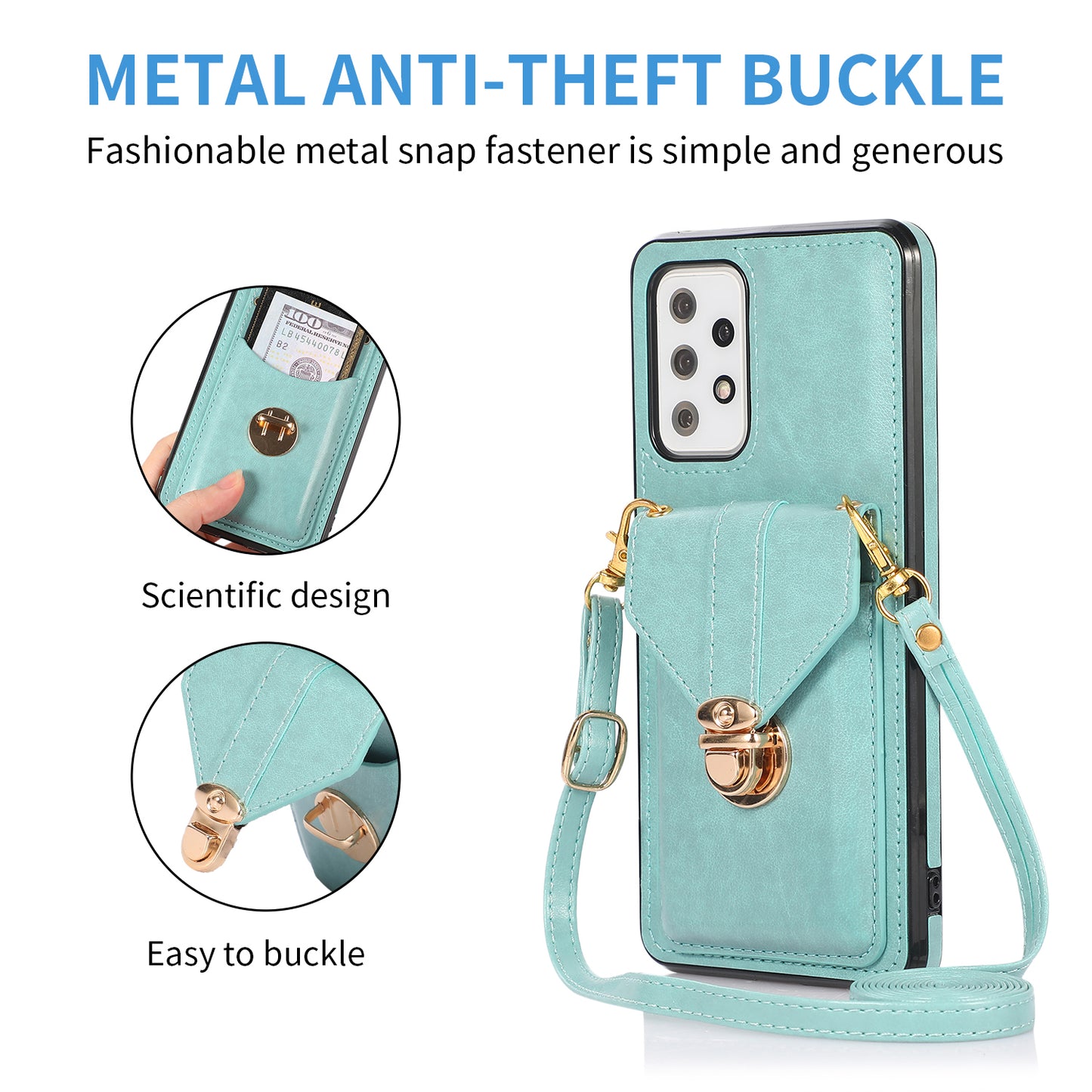 For Samsung Galaxy A52 4G / 5G / A52s 5G Kickstand Phone Cover PU Leather+TPU Card Holder Back Case