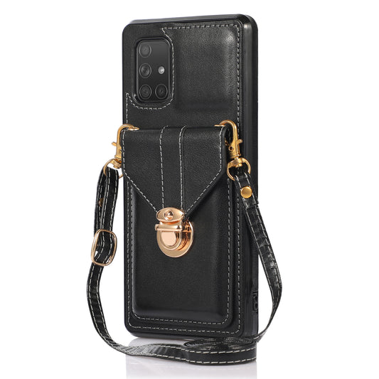 For Samsung Galaxy A51 5G SM-A516 Kickstand Phone Cover Anti-scratch PU Leather+TPU Card Holder Back Case