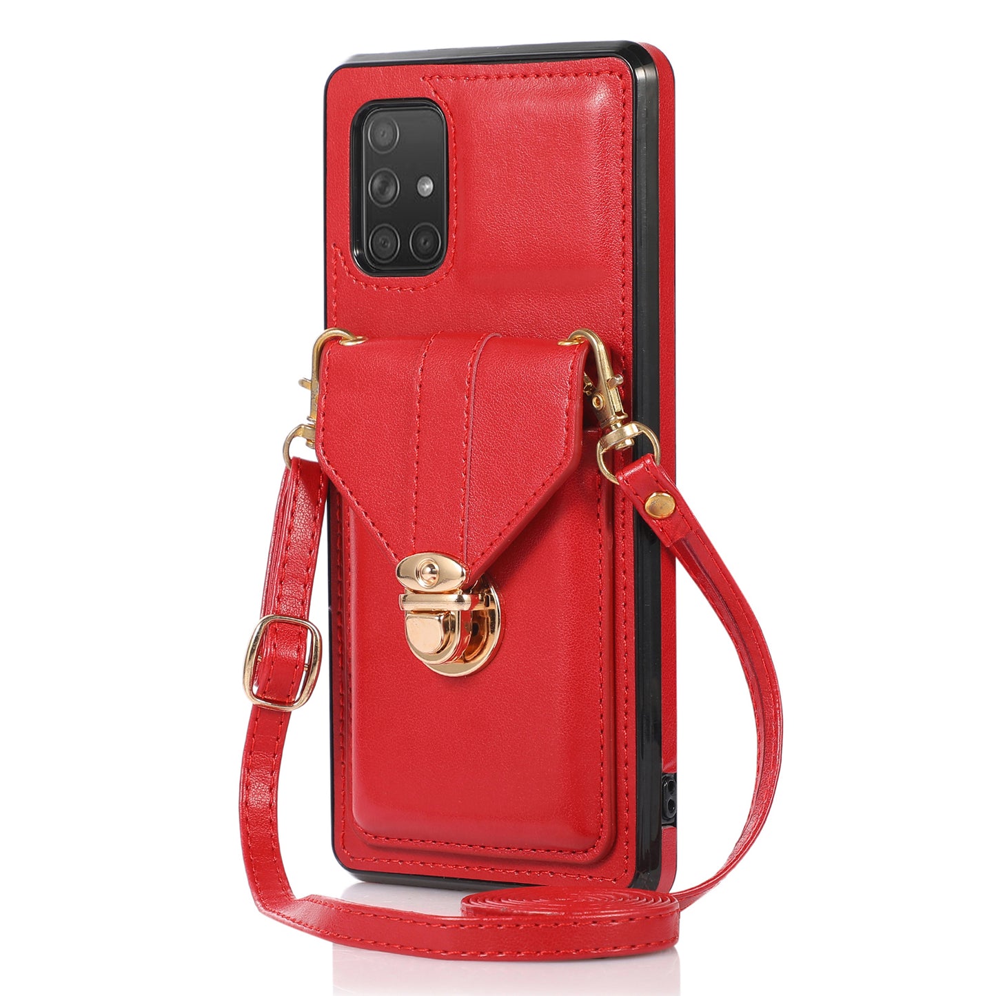 For Samsung Galaxy A51 5G SM-A516 Kickstand Phone Cover Anti-scratch PU Leather+TPU Card Holder Back Case