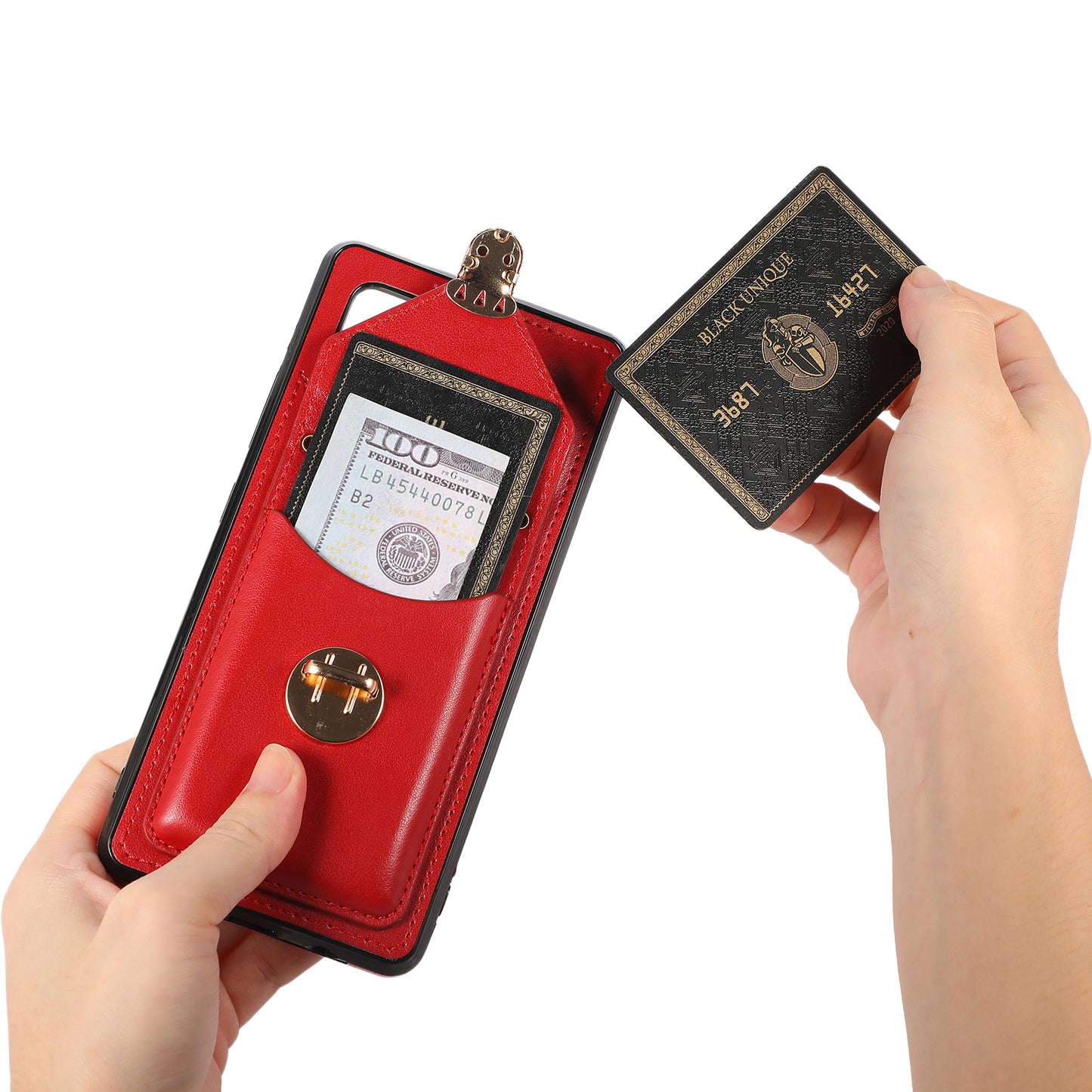 For Samsung Galaxy A51 4G SM-A515 Kickstand Phone Cover Card Holder Back Protector PU Leather+TPU Case