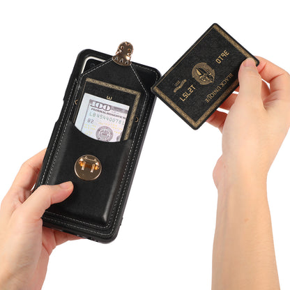 Back Protector for Samsung Galaxy A42 5G Phone Cover with Kickstand Card Holder PU Leather+TPU Case