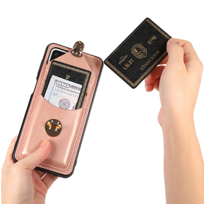 Back Protector for Samsung Galaxy A42 5G Phone Cover with Kickstand Card Holder PU Leather+TPU Case