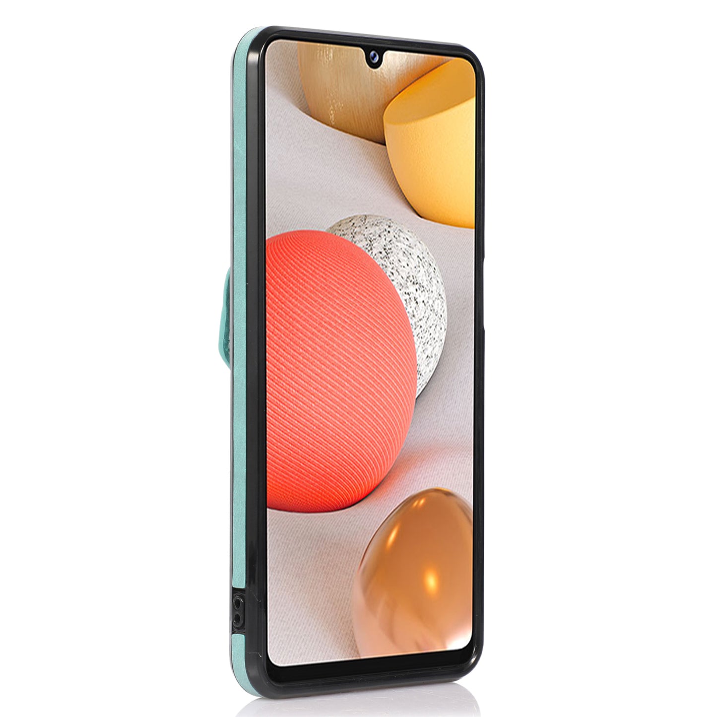 Back Protector for Samsung Galaxy A42 5G Phone Cover with Kickstand Card Holder PU Leather+TPU Case