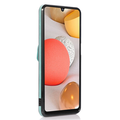 Back Protector for Samsung Galaxy A42 5G Phone Cover with Kickstand Card Holder PU Leather+TPU Case