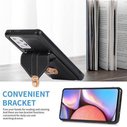 For Samsung Galaxy A33 5G Card Holder Design PU Leather+TPU Shell Back Case Kickstand Phone Cover