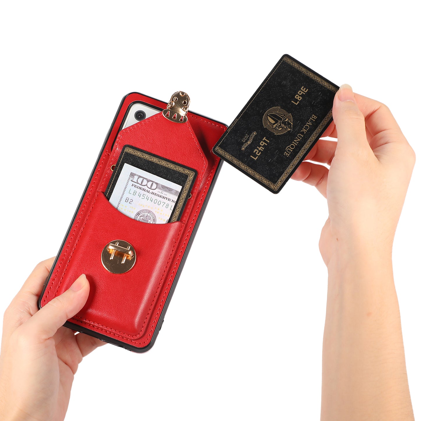 For Samsung Galaxy A33 5G Card Holder Design PU Leather+TPU Shell Back Case Kickstand Phone Cover