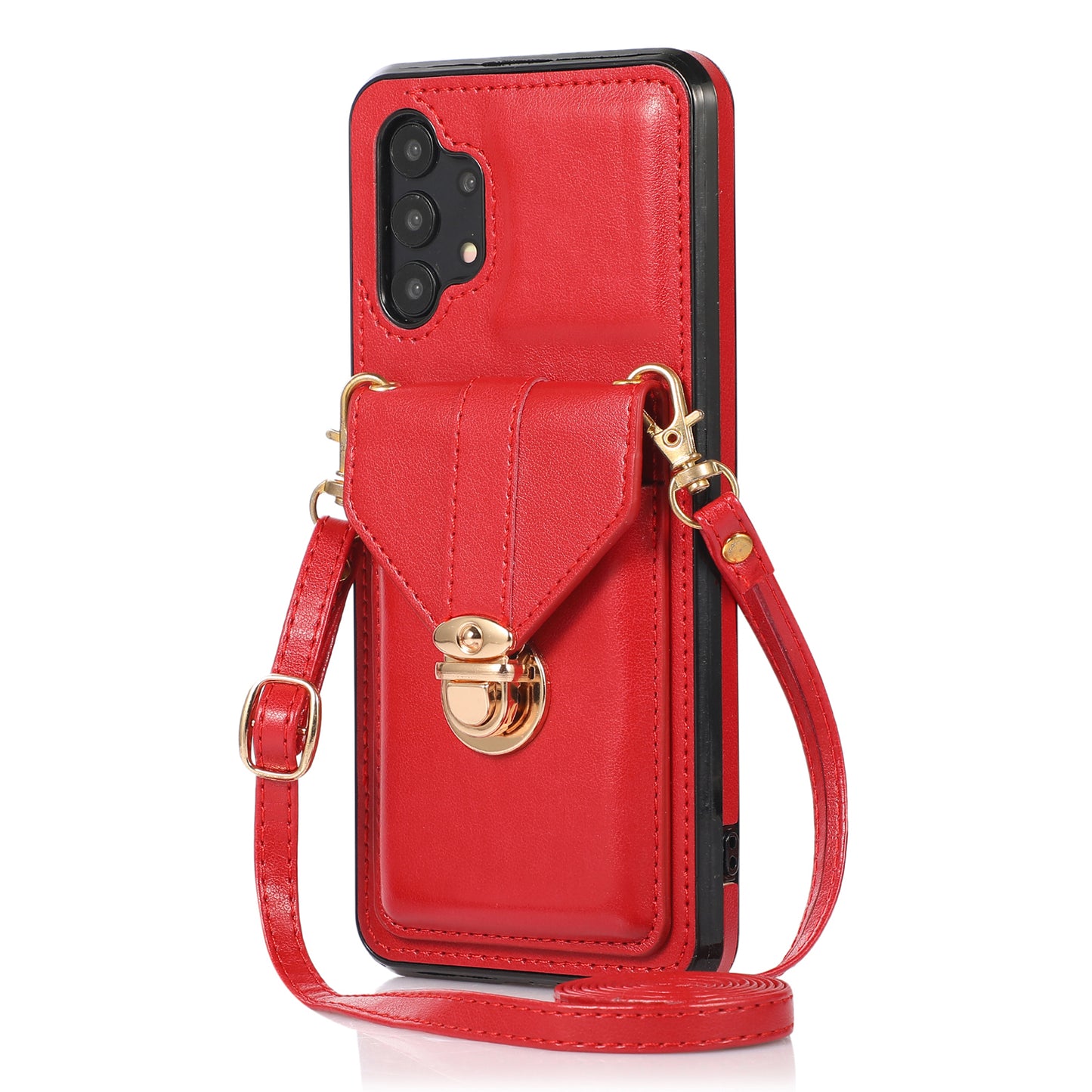 Card Holder Case for Samsung Galaxy A32 5G / M32 5G Shockproof Kickstand PU Leather+TPU Phone Cover