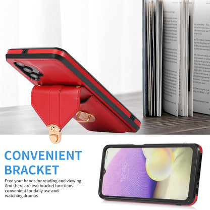 Card Holder Case for Samsung Galaxy A32 5G / M32 5G Shockproof Kickstand PU Leather+TPU Phone Cover