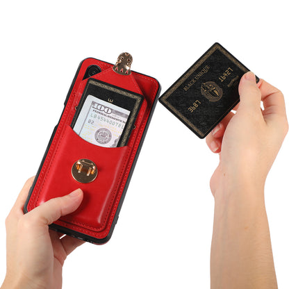 For Samsung Galaxy A32 4G (EU Version) Card Holder Case PU Leather+TPU Phone Cover with Kickstand