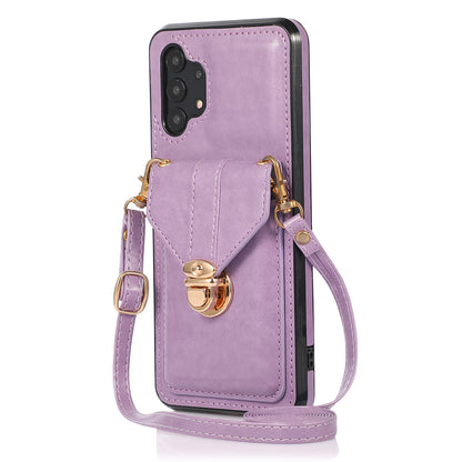 For Samsung Galaxy A32 4G (EU Version) Card Holder Case PU Leather+TPU Phone Cover with Kickstand