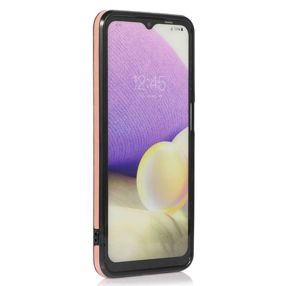 For Samsung Galaxy A32 4G (EU Version) Card Holder Case PU Leather+TPU Phone Cover with Kickstand