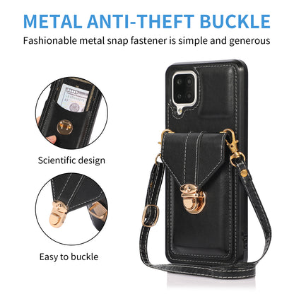 For Samsung Galaxy A12 Protective Case, Card Holder Kickstand PU Leather+TPU Phone Cover
