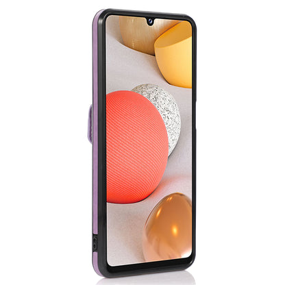 For Samsung Galaxy A12 Protective Case, Card Holder Kickstand PU Leather+TPU Phone Cover