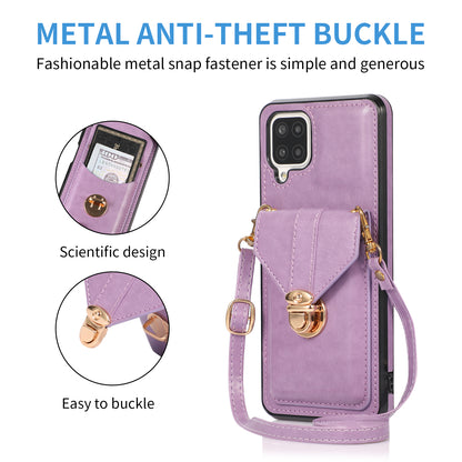 For Samsung Galaxy A12 Protective Case, Card Holder Kickstand PU Leather+TPU Phone Cover