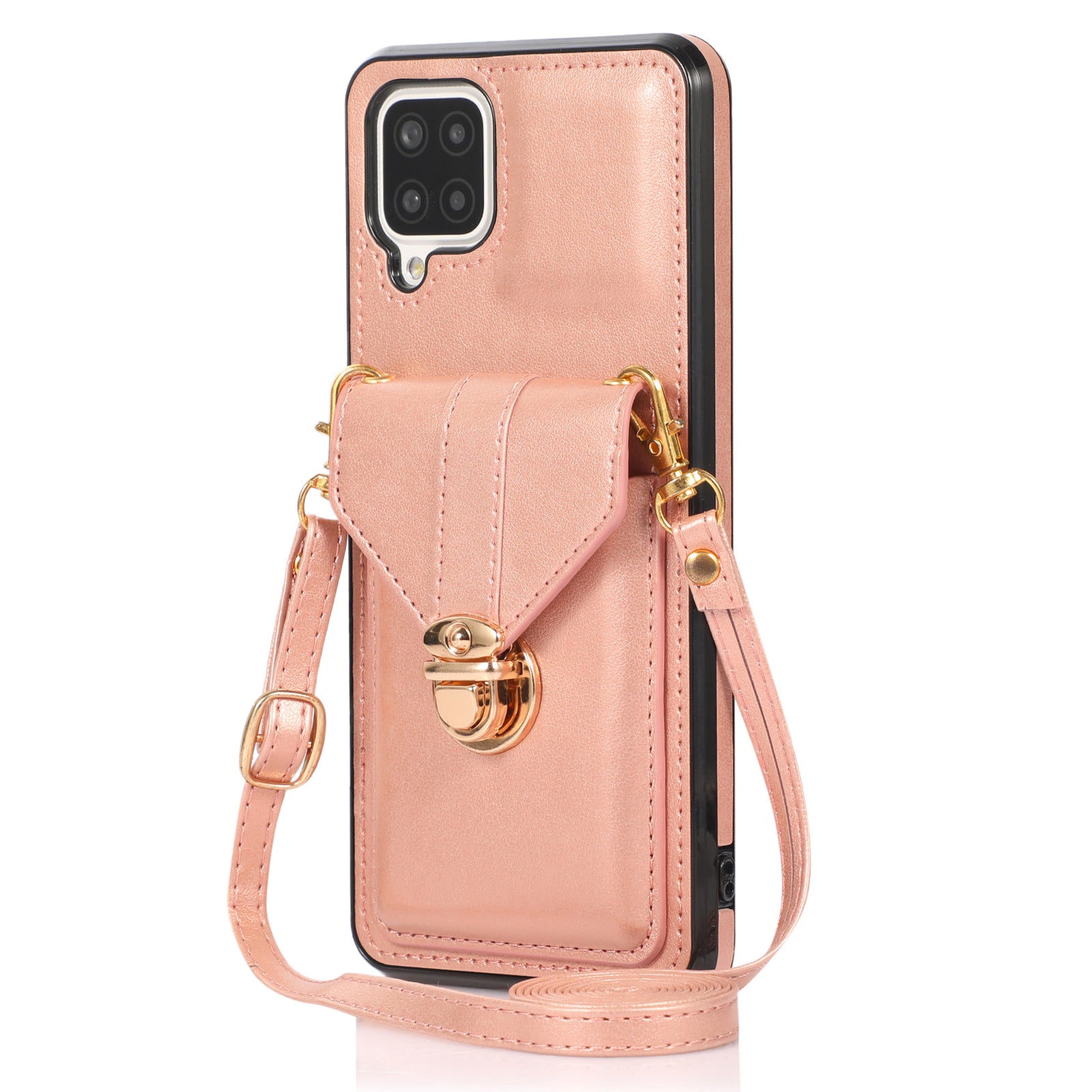 For Samsung Galaxy A12 Protective Case, Card Holder Kickstand PU Leather+TPU Phone Cover