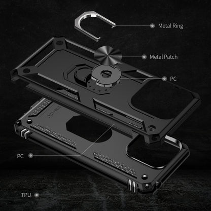 For Xiaomi Redmi 12C 4G Phone Case with Ring Kickstand Shockproof PC+TPU Back Cover