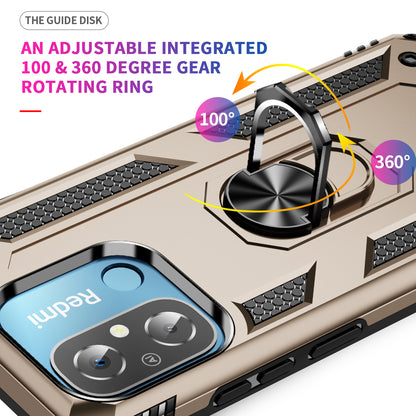 For Xiaomi Redmi 12C 4G Phone Case with Ring Kickstand Shockproof PC+TPU Back Cover