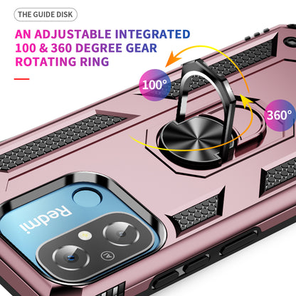 For Xiaomi Redmi 12C 4G Phone Case with Ring Kickstand Shockproof PC+TPU Back Cover