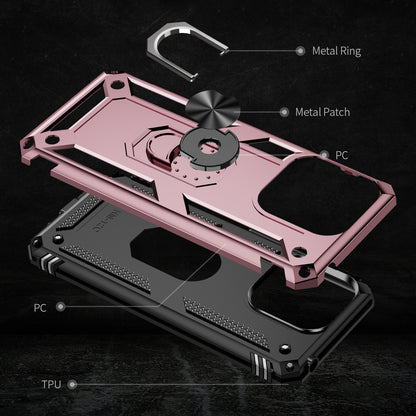 For Xiaomi Redmi 12C 4G Phone Case with Ring Kickstand Shockproof PC+TPU Back Cover