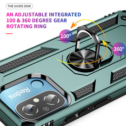 For Xiaomi Redmi 12C 4G Phone Case with Ring Kickstand Shockproof PC+TPU Back Cover